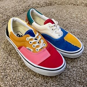 Patchwork multi color vans